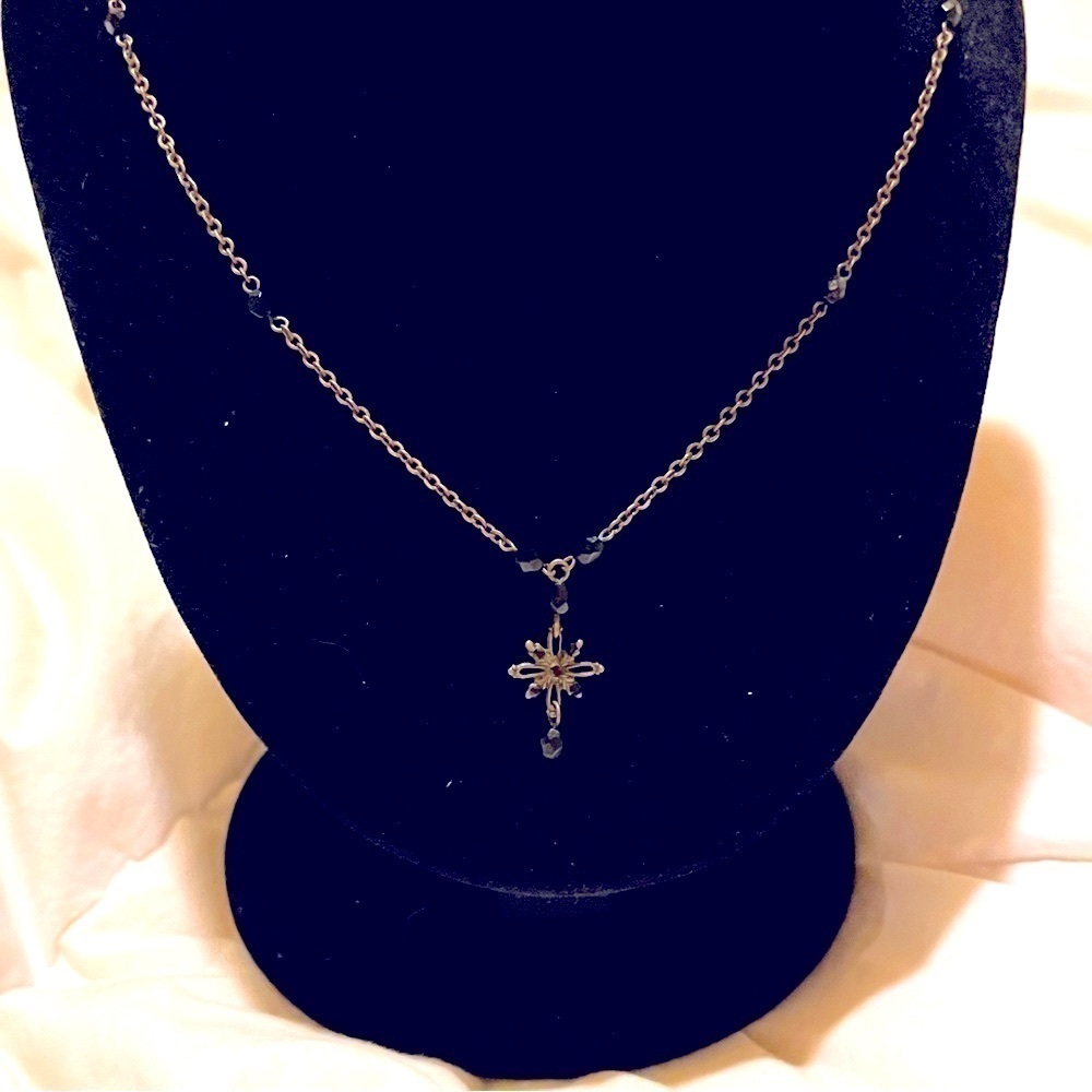 Bess Nathan Star Rhinestone Beaded Necklace 17”